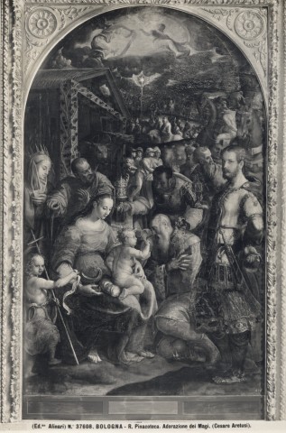 Alinari, Fratelli — Bologna - R. Pinacoteca. Adorazione dei Magi. (Cesare Aretusi). — insieme